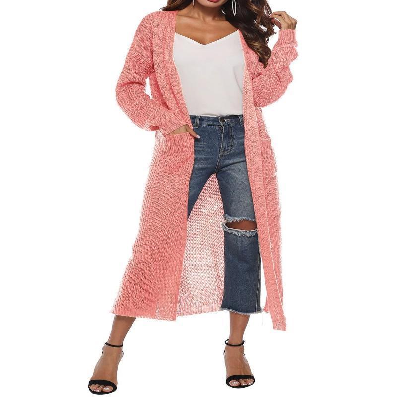 Knitted Acrylic Casual Solid Quilted Coat - Image 5