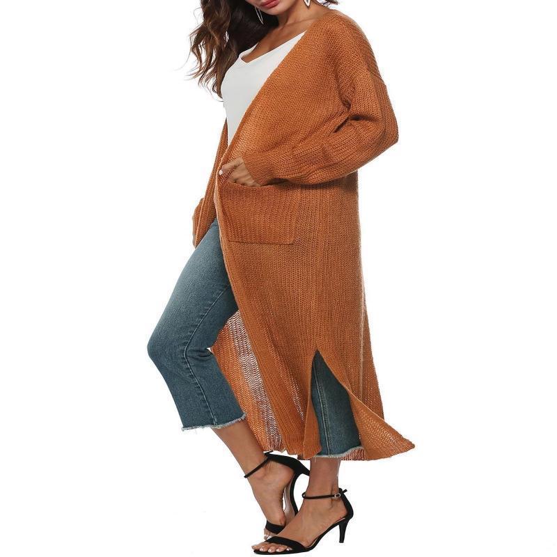 Knitted Acrylic Casual Solid Quilted Coat - Image 6