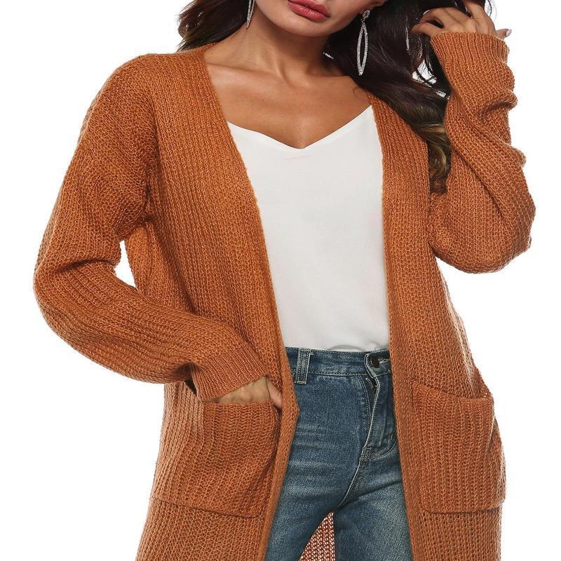 Knitted Acrylic Casual Solid Quilted Coat - Image 8