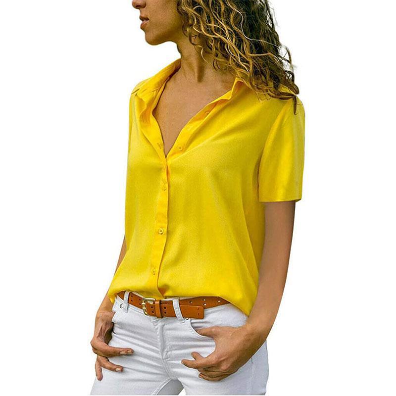 Ladies Casual Chiffon Solid T-Shirt - Image 5