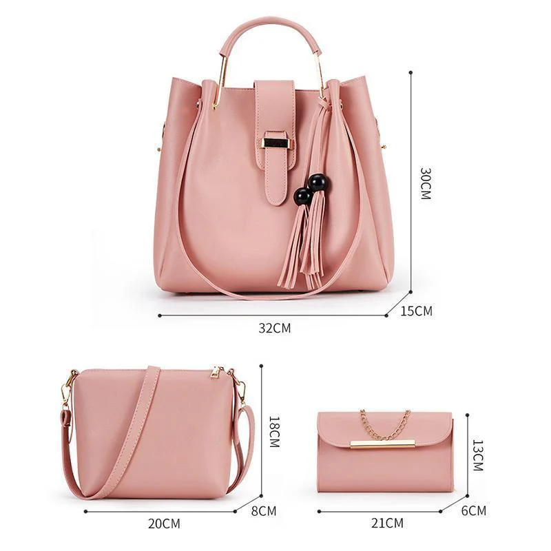 Ladies Fashion Purses and Handbags 3 PCS Sets - Image 5