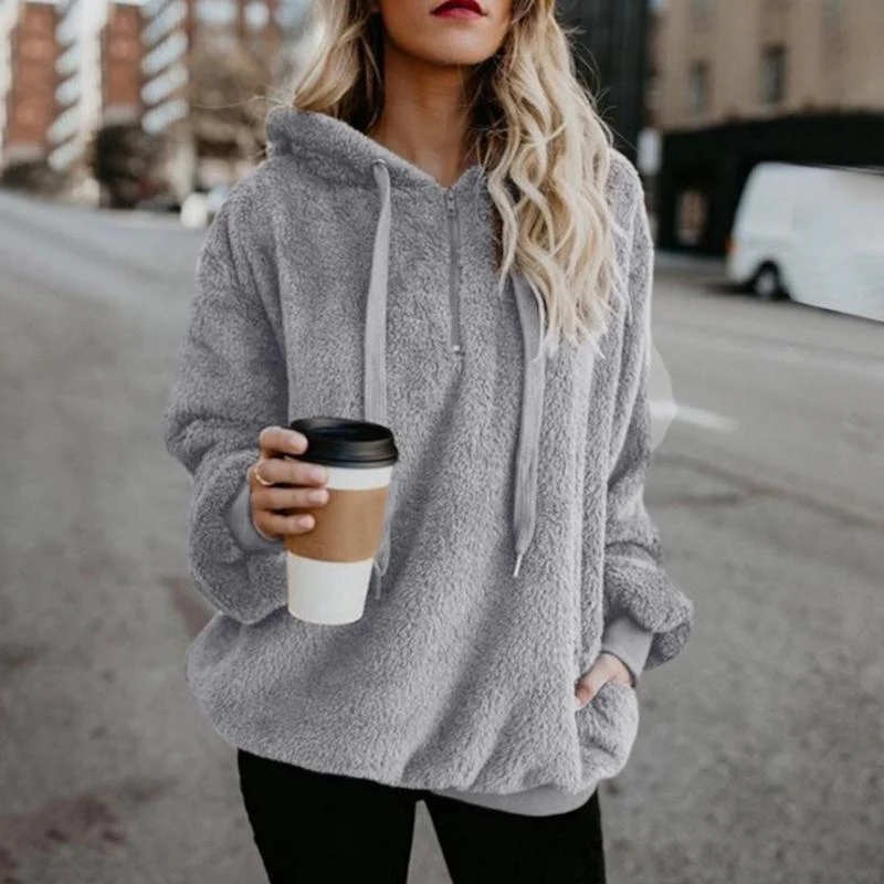Ladies Hooded Sweatshirt Long Sleeves - Image 10