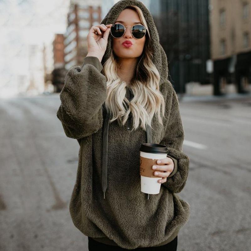 Ladies Hooded Sweatshirt Long Sleeves - Image 2