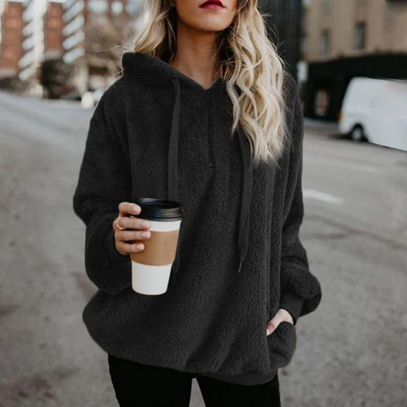 Ladies Hooded Sweatshirt Long Sleeves - Image 5