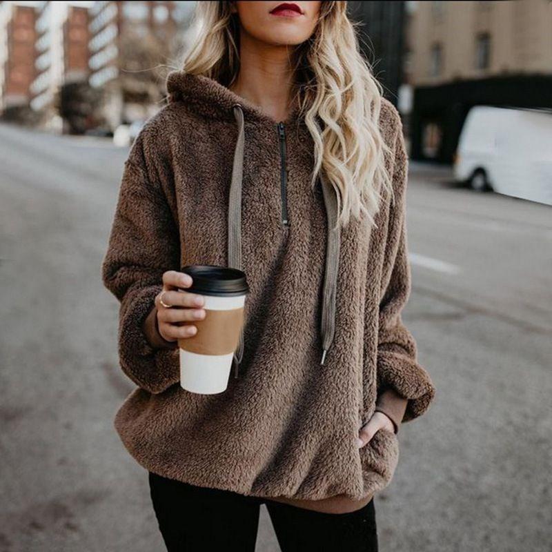 Ladies Hooded Sweatshirt Long Sleeves - Image 6