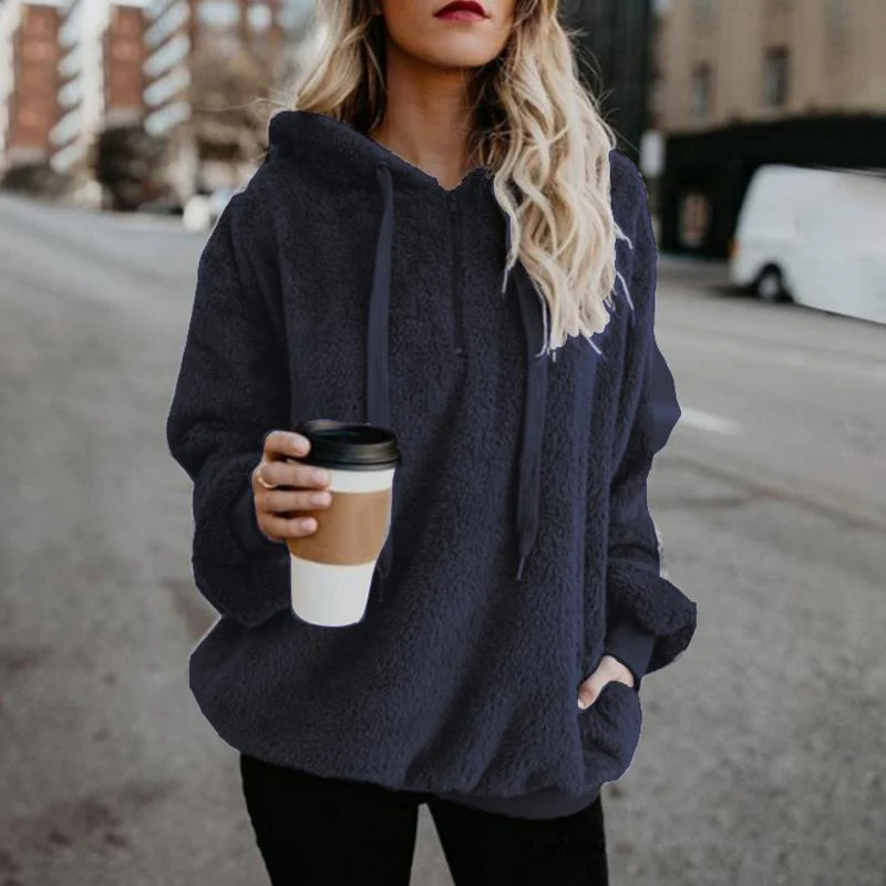 Ladies Hooded Sweatshirt Long Sleeves - Image 8