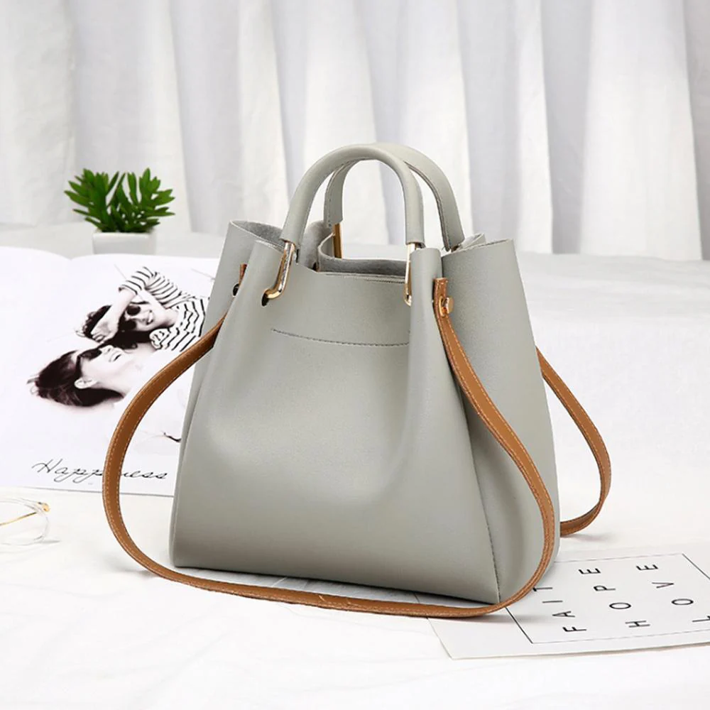 Ladies Messenger Handbag - Solid Color - Image 8