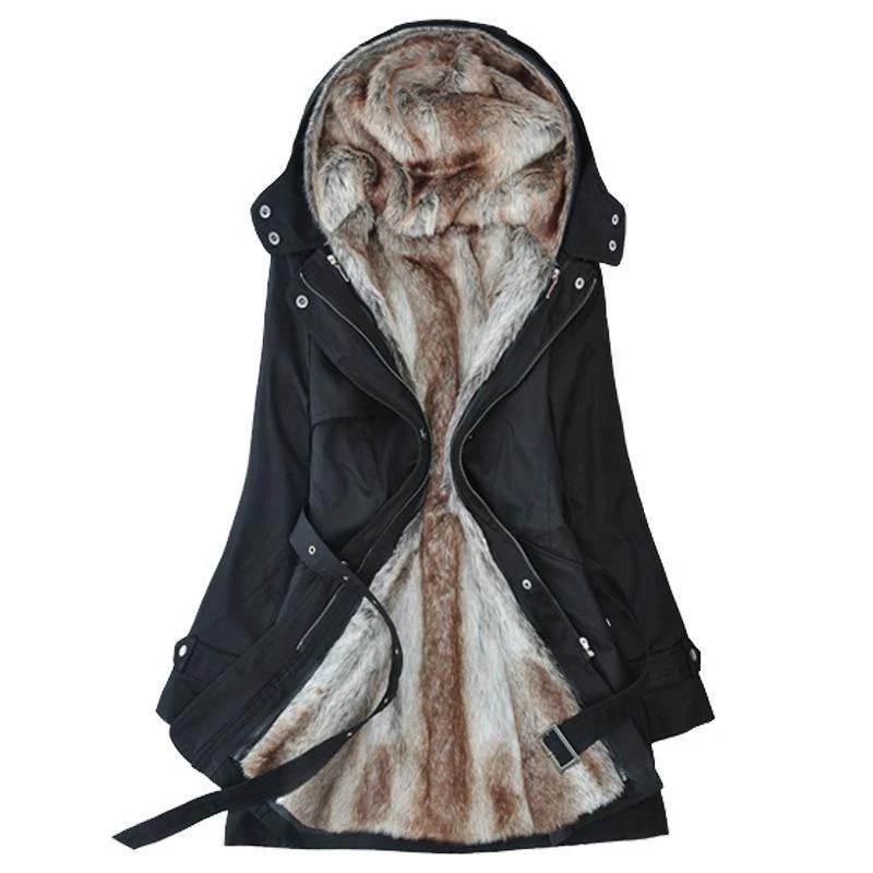 Ladies Winter Coat With Removable Faux Fur - Image 2