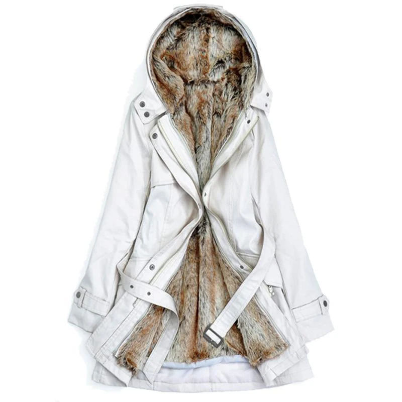 Ladies Winter Coat With Removable Faux Fur - Image 7