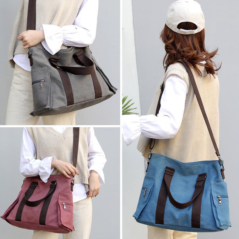 Large Capacity Canvas Handbag Shoulder Bag - Image 7