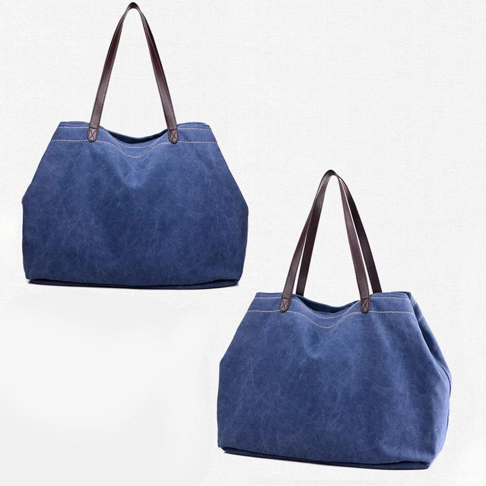 Large Capacity Retro Casual Canvas Handbag - Image 8