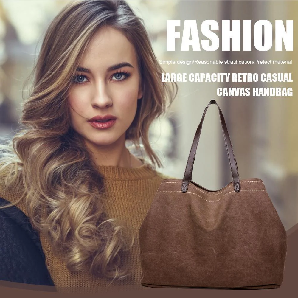 Large Capacity Retro Casual Canvas Handbag - Image 9