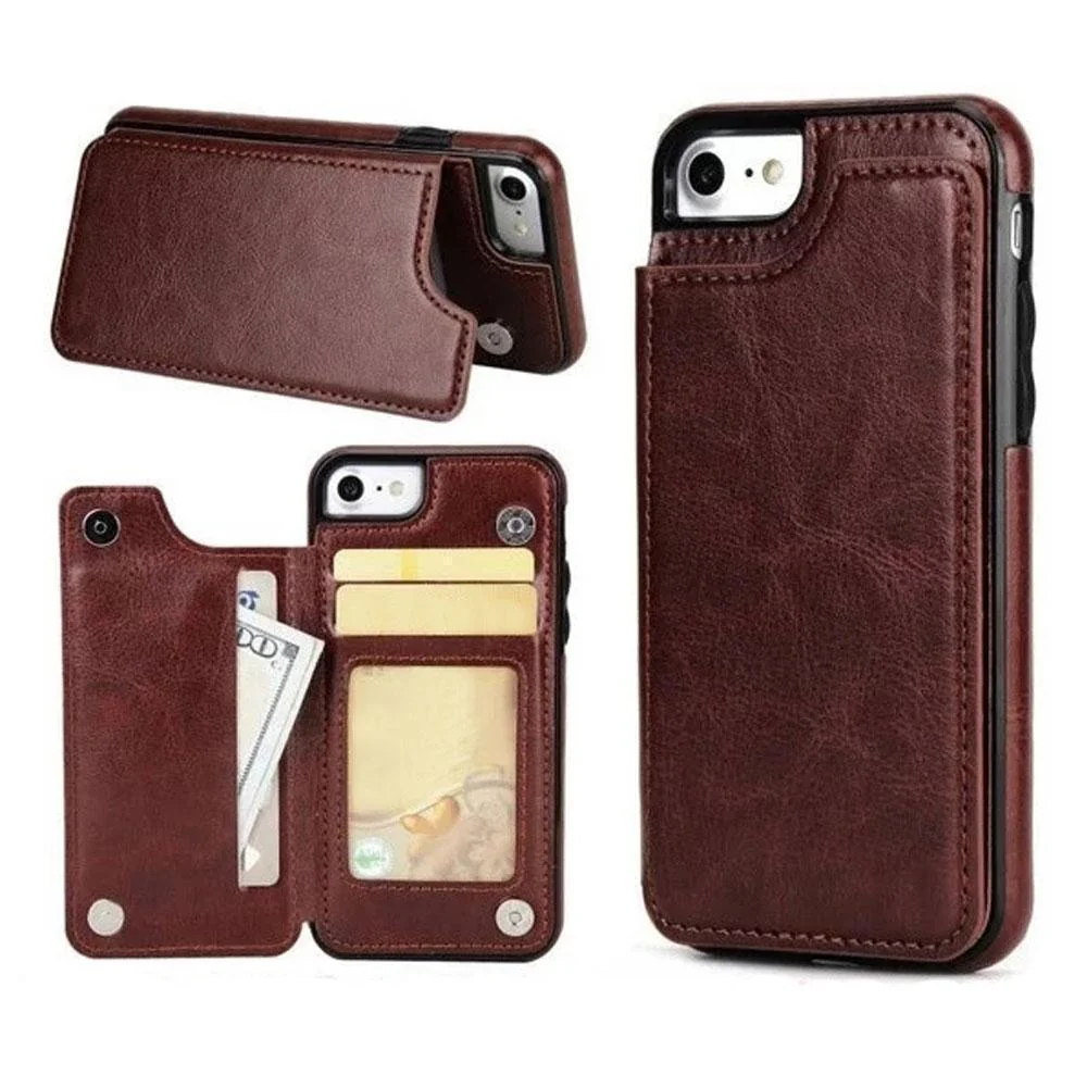 Leather Wallets Phone Case for iPhones, with card slots - Image 2