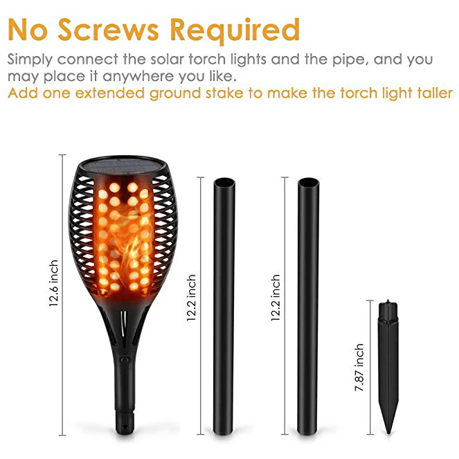 LED Solar Path Torch Light Dancing Flame - Image 8