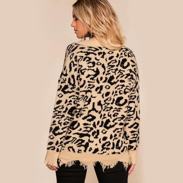 Leopard V-Neck Jumper of Distress - Image 4