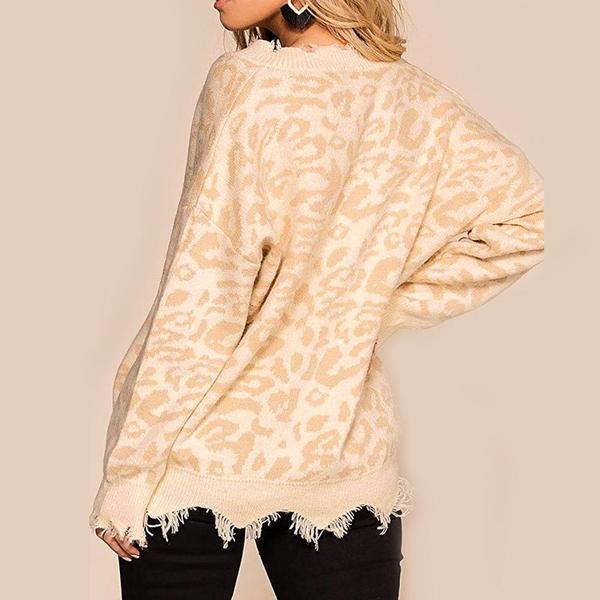 Leopard V-Neck Jumper of Distress - Image 6