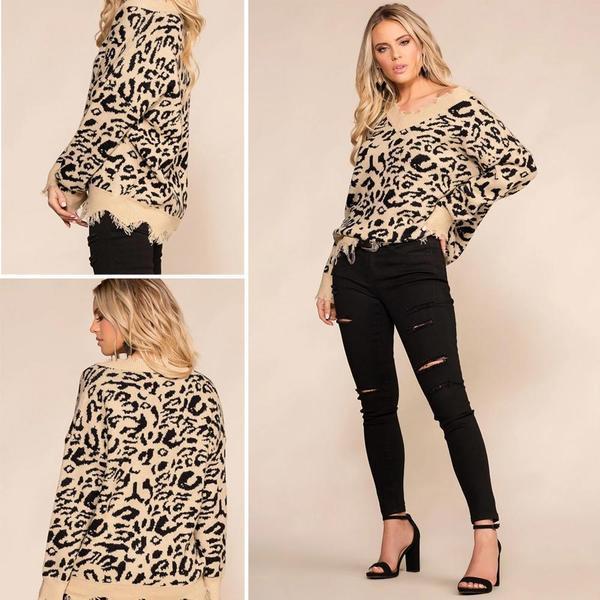Leopard V-Neck Jumper of Distress - Image 8