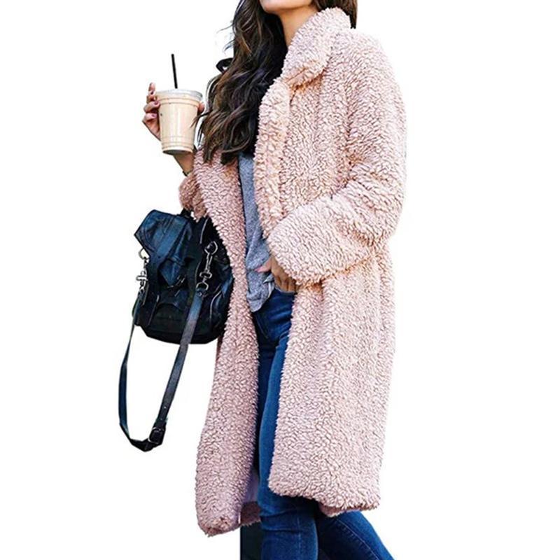 Long Fluffy Sherpa Coat Solid Teddy Bear Coats - Image 2