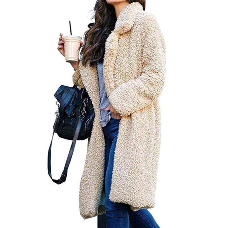 Long Fluffy Sherpa Coat Solid Teddy Bear Coats - Image 3