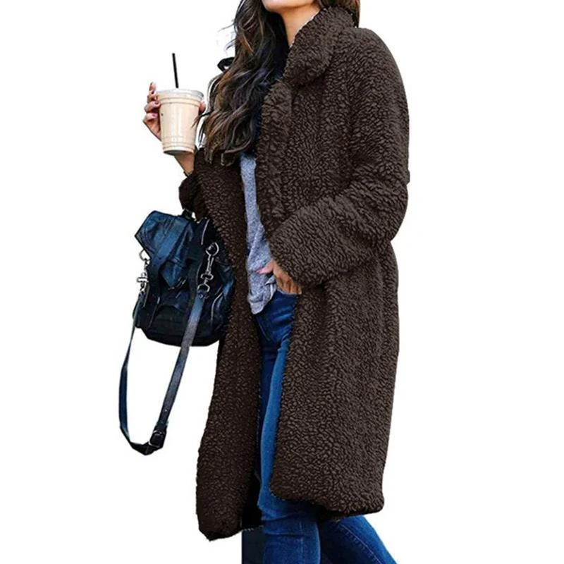 Long Fluffy Sherpa Coat Solid Teddy Bear Coats - Image 6