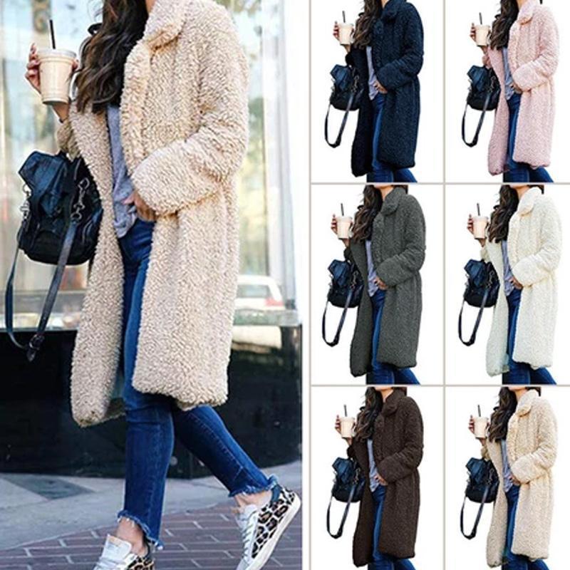 Long Fluffy Sherpa Coat Solid Teddy Bear Coats - Image 7