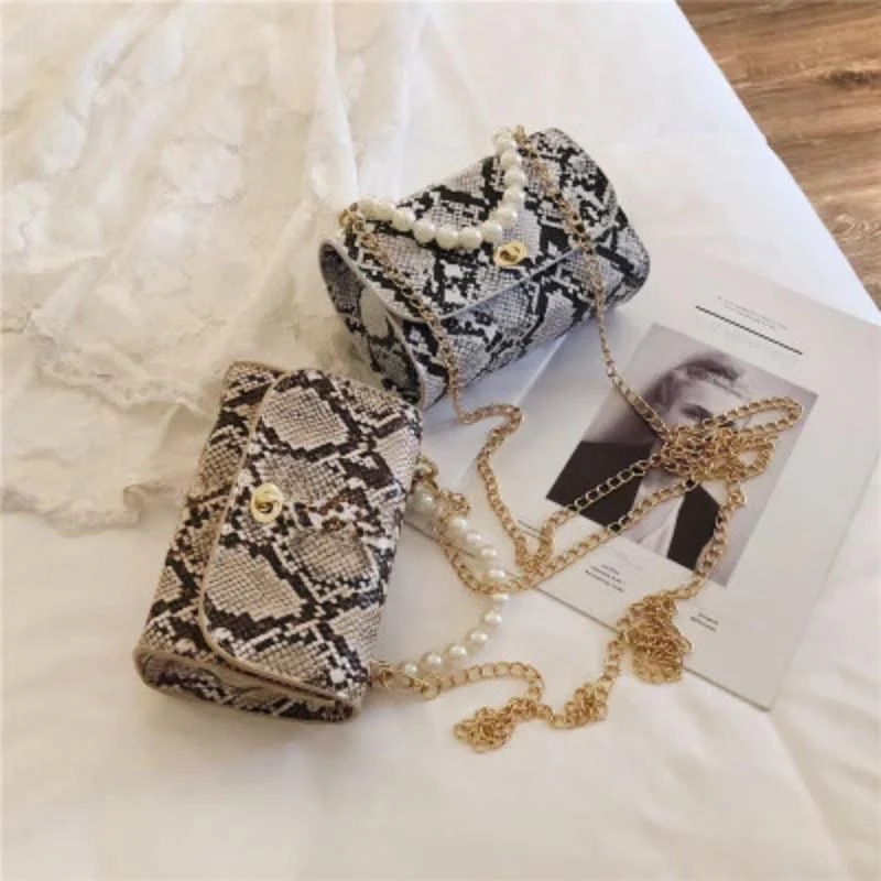 Luxury Designer Wild Serpentine Small Square Crossbody Bags - Image 10