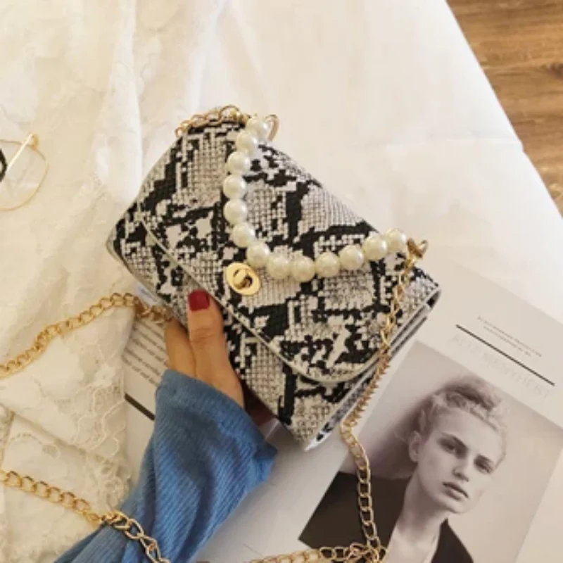 Luxury Designer Wild Serpentine Small Square Crossbody Bags - Image 12