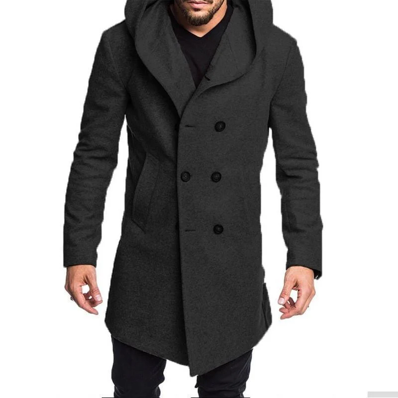 Men's Autumn & Winter Pure Color Jacket Cotton Coat - Image 4