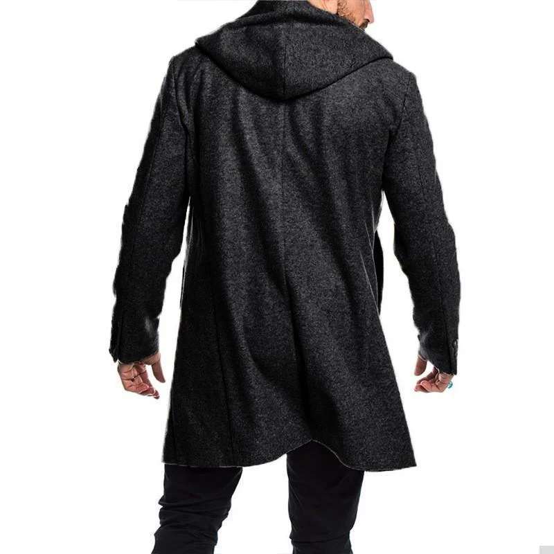 Men's Autumn & Winter Pure Color Jacket Cotton Coat - Image 5