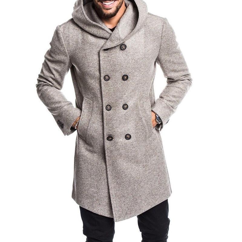 Men's Autumn & Winter Pure Color Jacket Cotton Coat - Image 6
