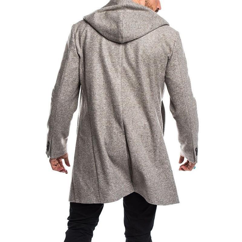Men's Autumn & Winter Pure Color Jacket Cotton Coat - Image 7