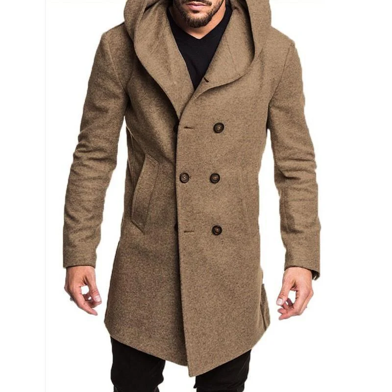 Men's Autumn & Winter Pure Color Jacket Cotton Coat - Image 8