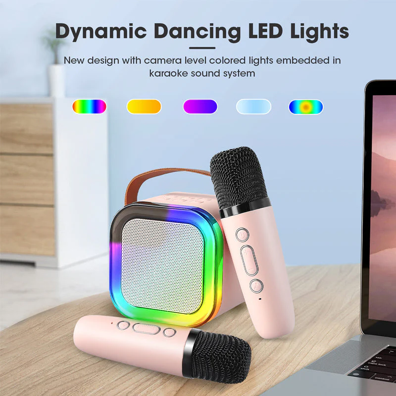 Mini Karaoke Machine with Wireless Microphones - Image 2