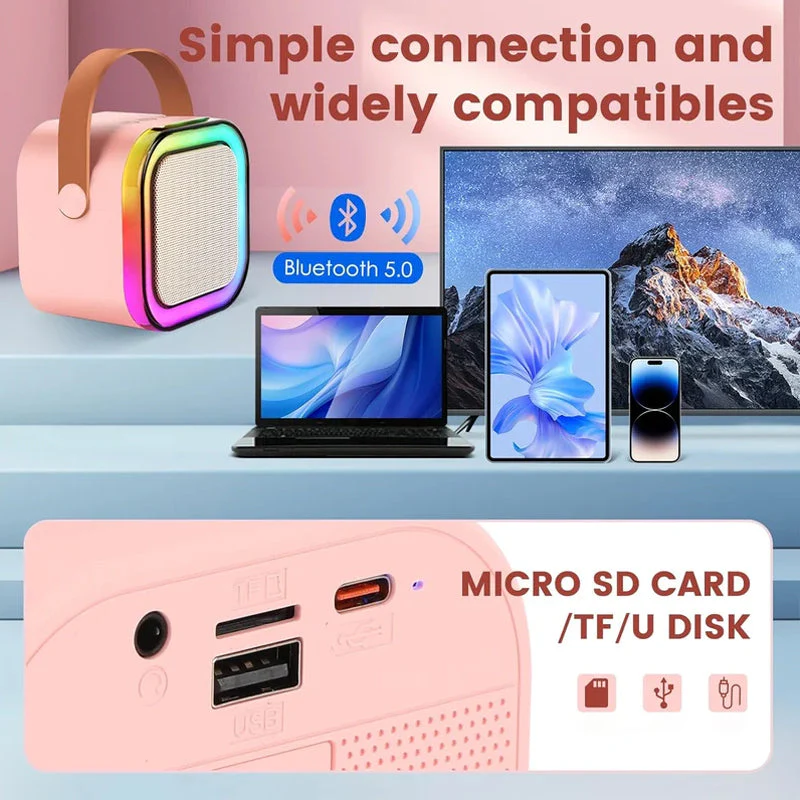 Mini Karaoke Machine with Wireless Microphones - Image 3