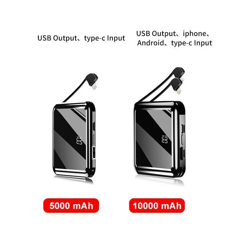Mini Power Bank Portable Charger 10000mAh High Capacity with LCD mirror Display - Image 7