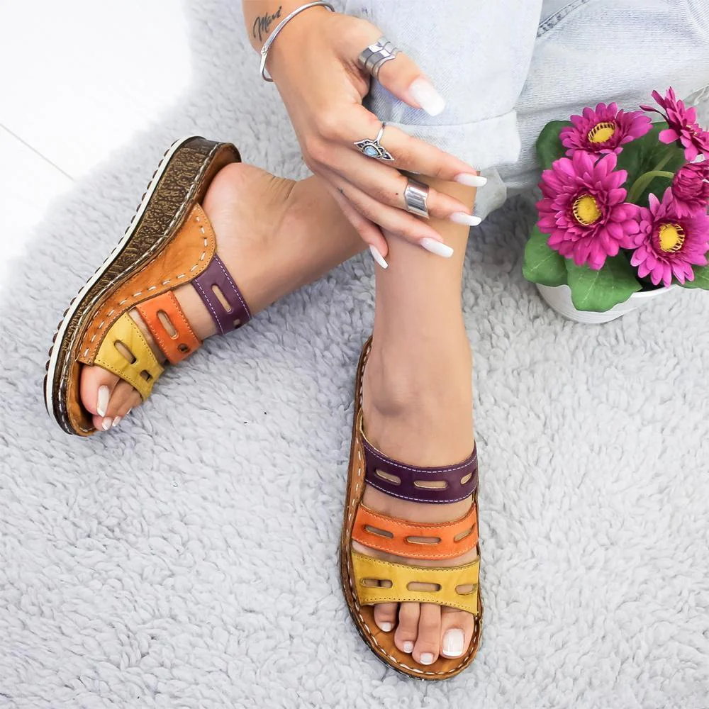 Modern Multi-color Stitching Slippers - Image 17