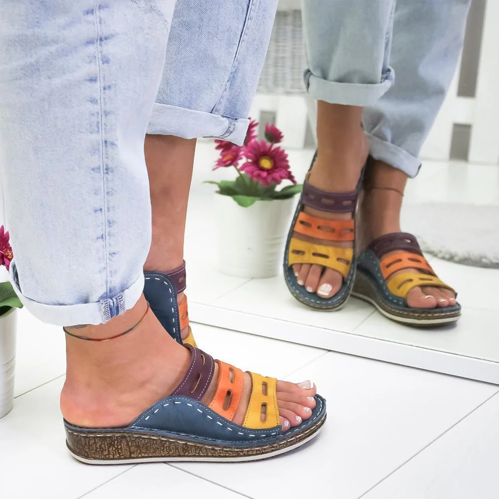 Modern Multi-color Stitching Slippers - Image 5