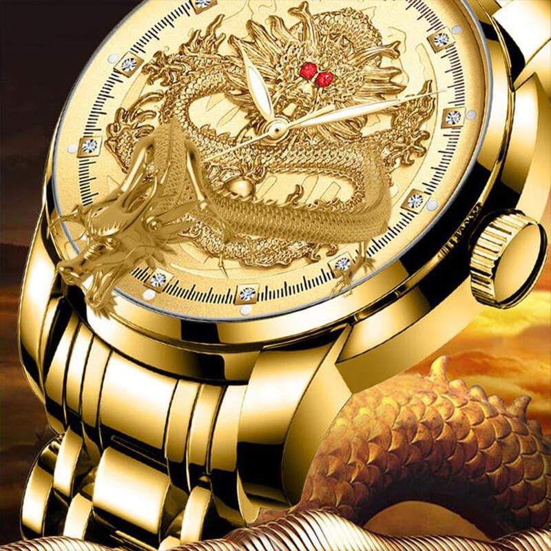 Modische Goldene Drachenuhr - Image 6
