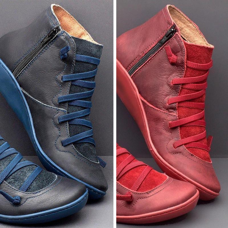 Monochrome Flat Heel Boots - Image 7