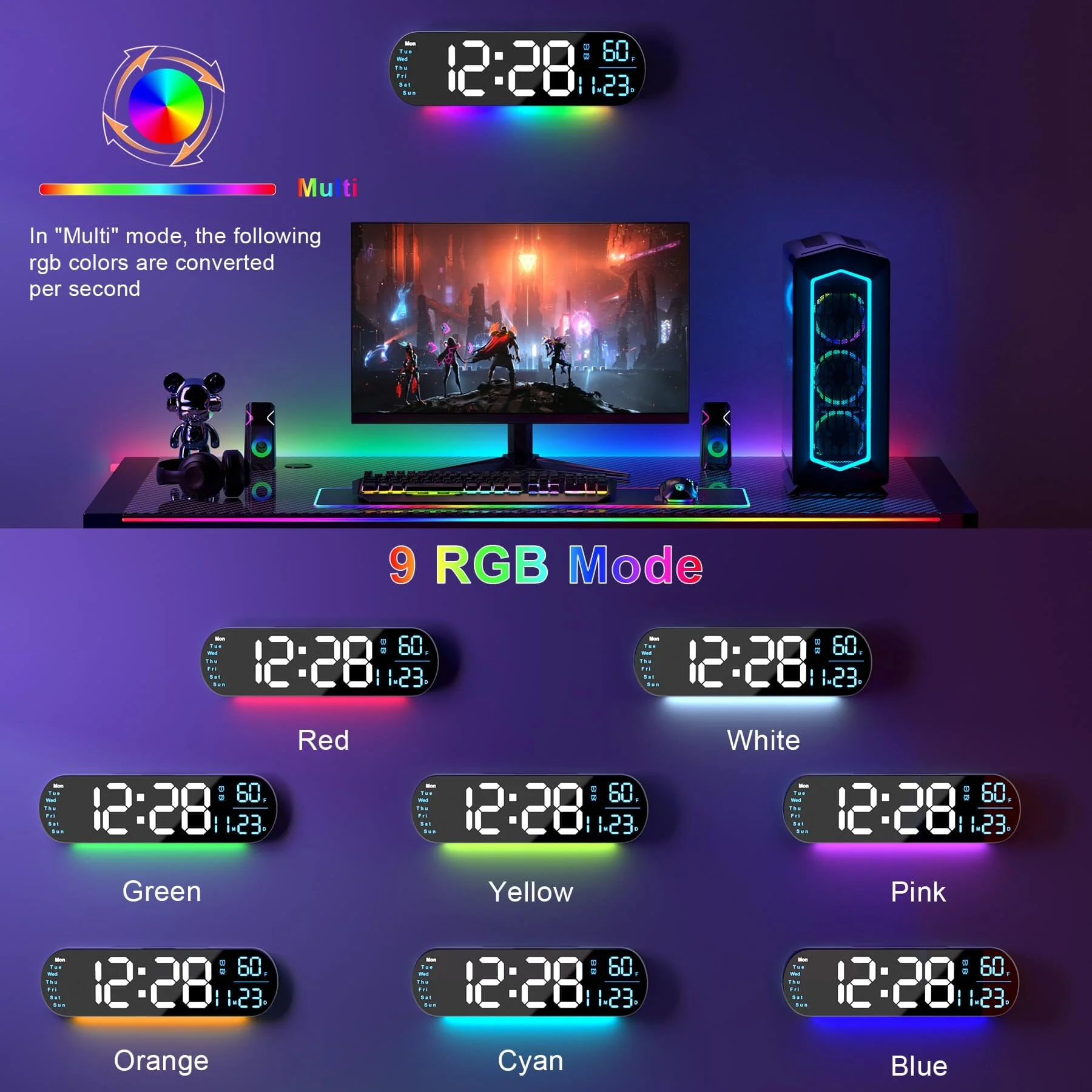 Multi Functional LED Display Clock - Image 3