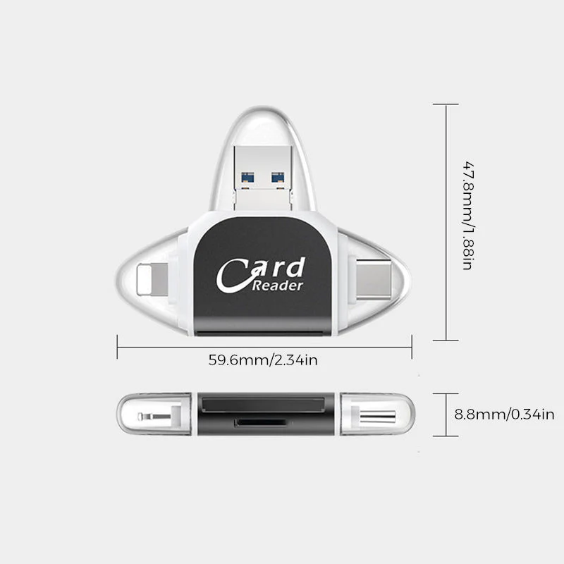Multi-Port 4 in1 Universal SD TF Card Reader - Image 10