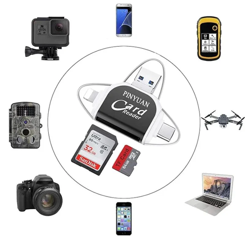 Multi-Port 4 in1 Universal SD TF Card Reader - Image 6