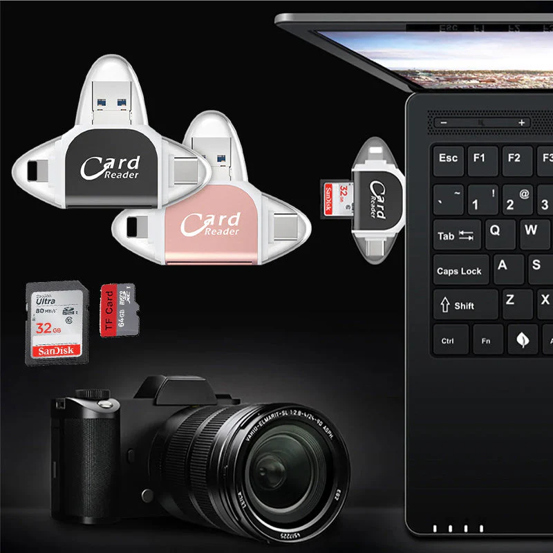 Multi-Port 4 in1 Universal SD TF Card Reader - Image 9