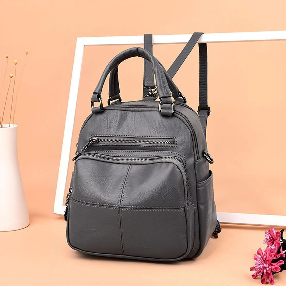 Multifunction leather backpack for women - Image 2