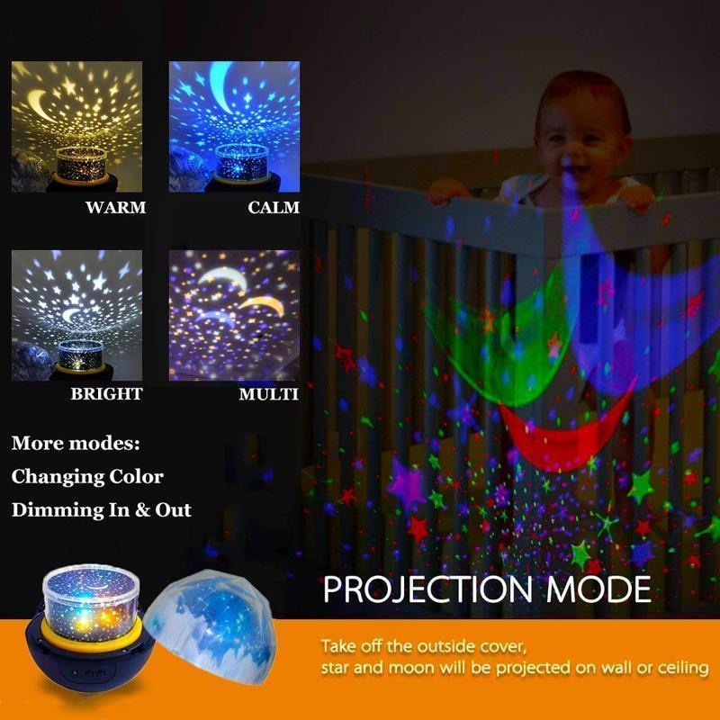 Multifunctional LED Night Light Star Projector Lamp, 5 Sets of Film - Image 15