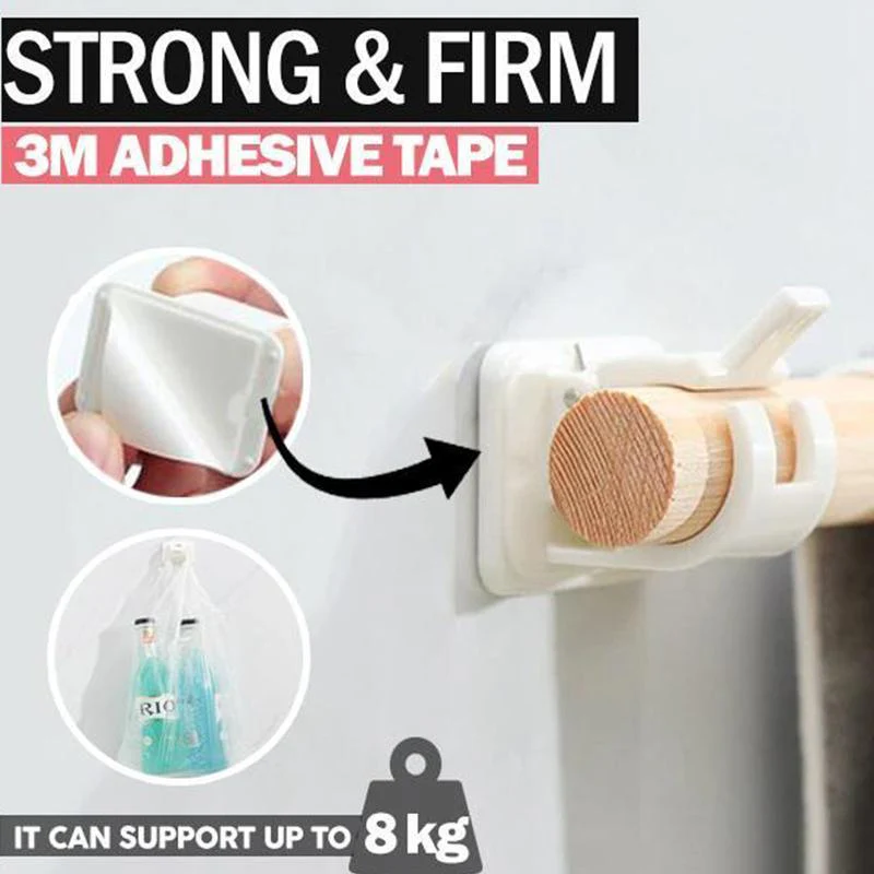 Nail-free Adjustable Rod Bracket Holders (2pcs) - Image 2