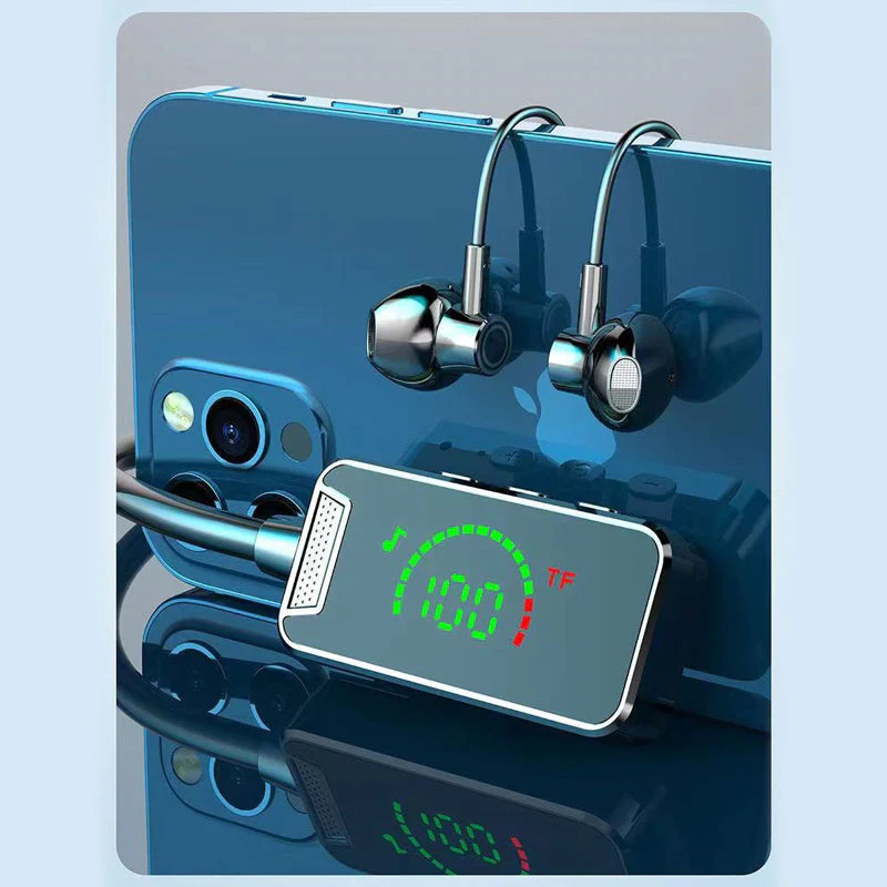 Neckband Digital Display Bluetooth Headset - Image 4