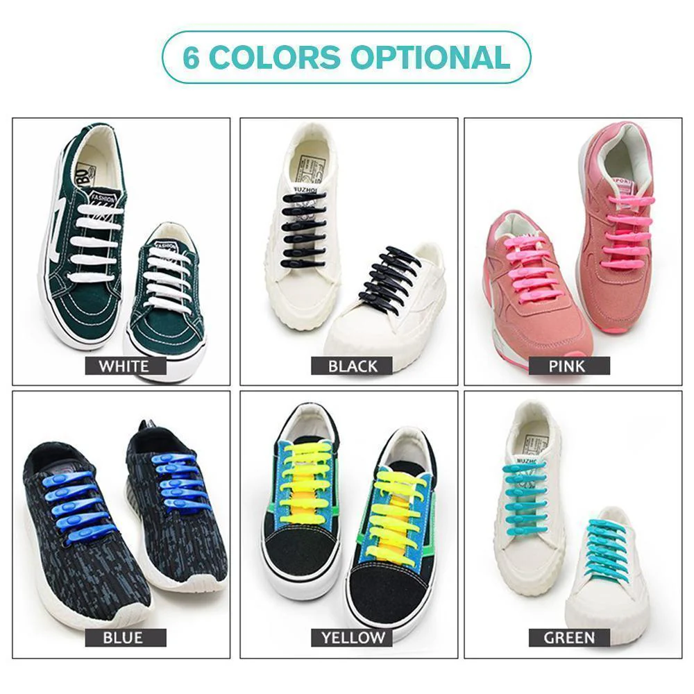 New Double-hole Adjustable No Tie Shoelaces,14 Pcs - Image 4