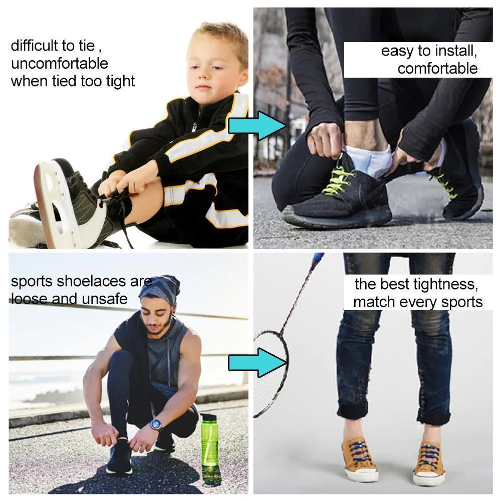 New Double-hole Adjustable No Tie Shoelaces,14 Pcs - Image 5