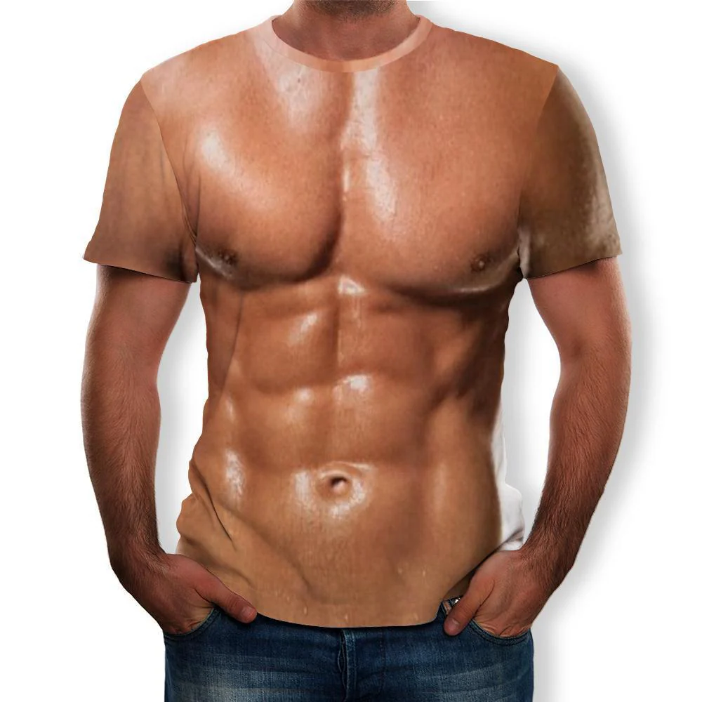 New Man Fashion 3D Print Muscle Funny T-Shirt - Image 2